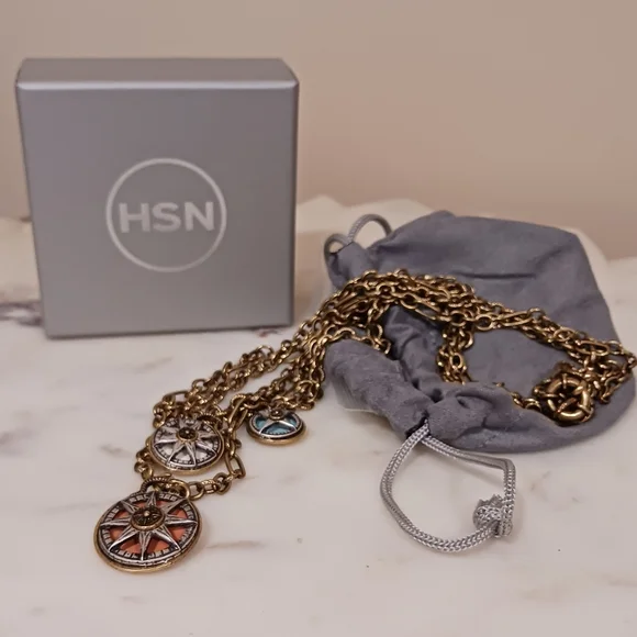 Patricia Nash Compass Triple Drop Necklace - Picture 7 of 9